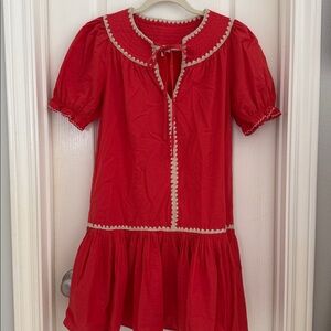 TCEC Scarlet Dress with Ivory Accents